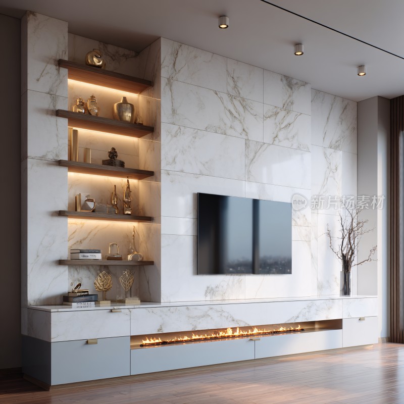 现代简约风客厅电视墙设计