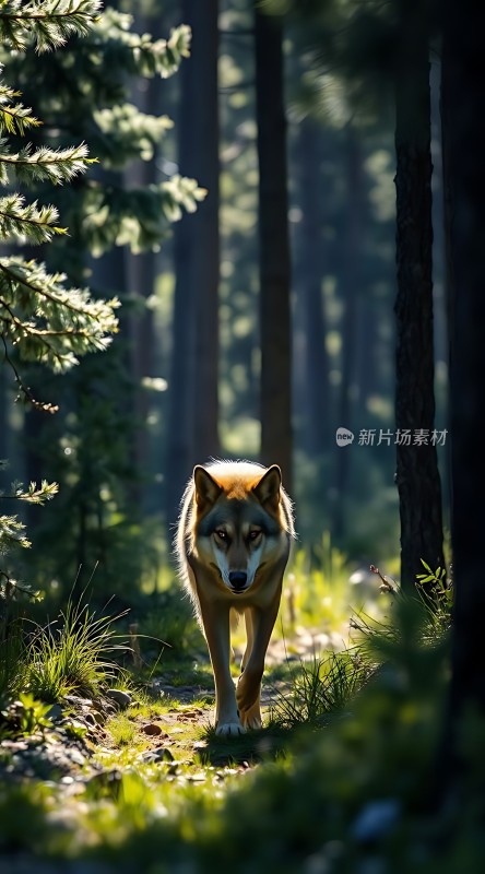 森林中的狼影
