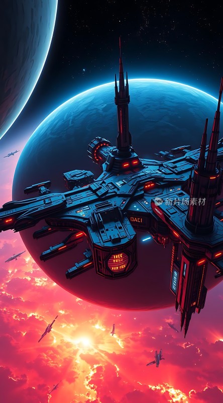 星际飞船与神秘星球