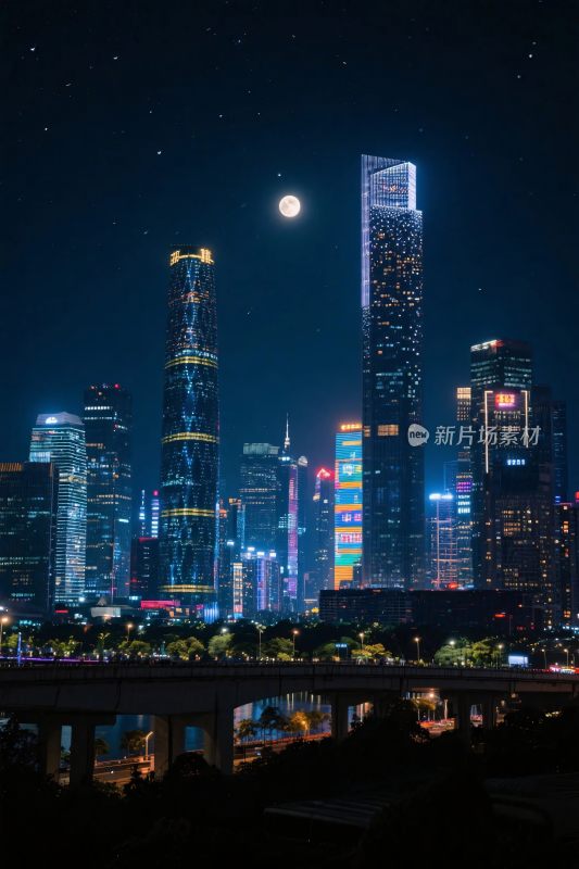 城市夜晚高楼夜景