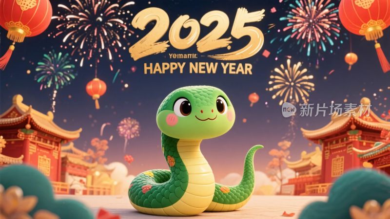 新年生肖蛇插画