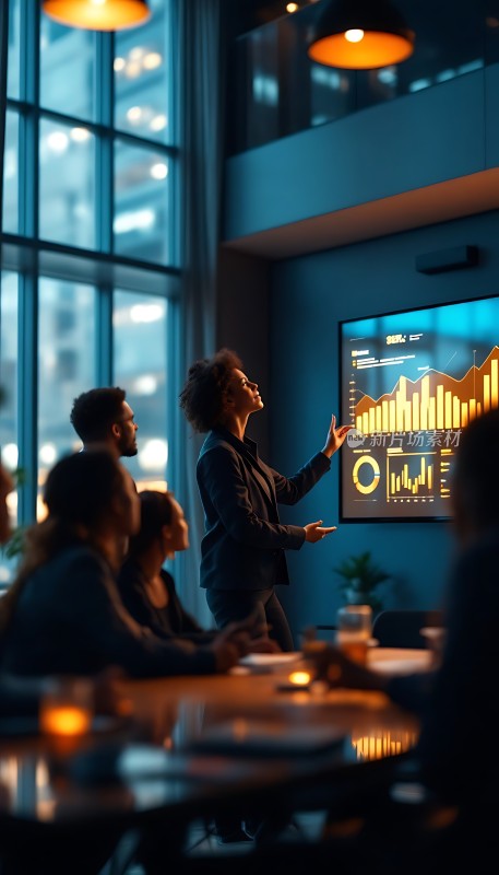 商务会议上的数据展示