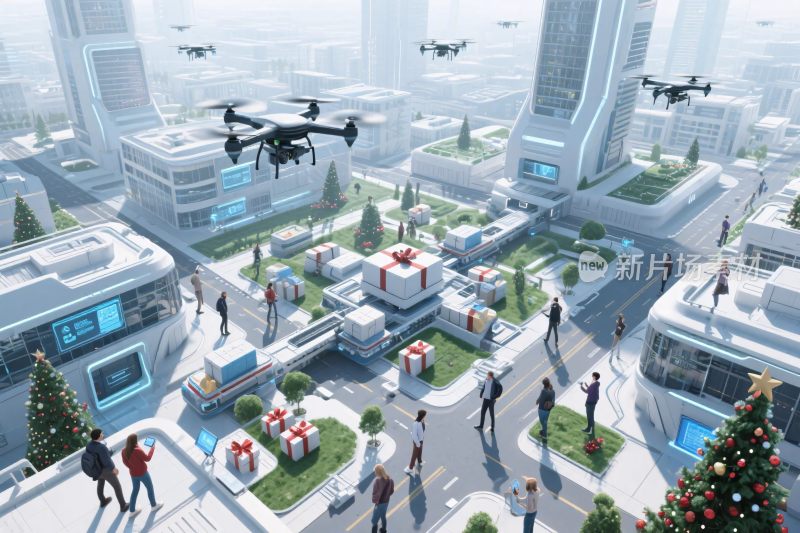 未来城市无人机配送场景
