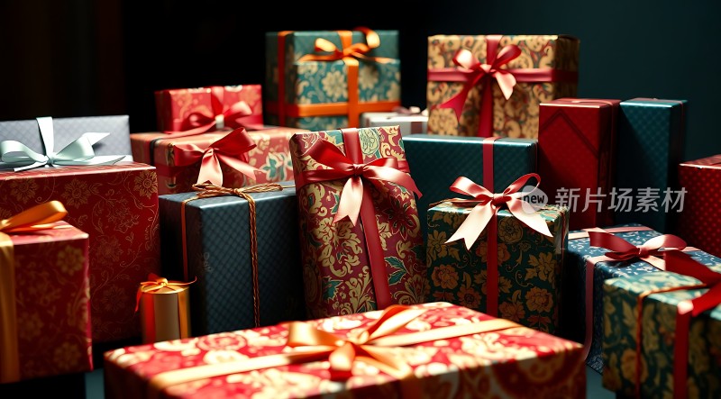 精美礼物盒堆叠