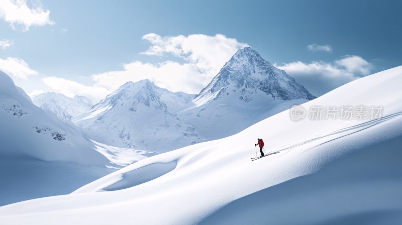 冬季户外登山雪景