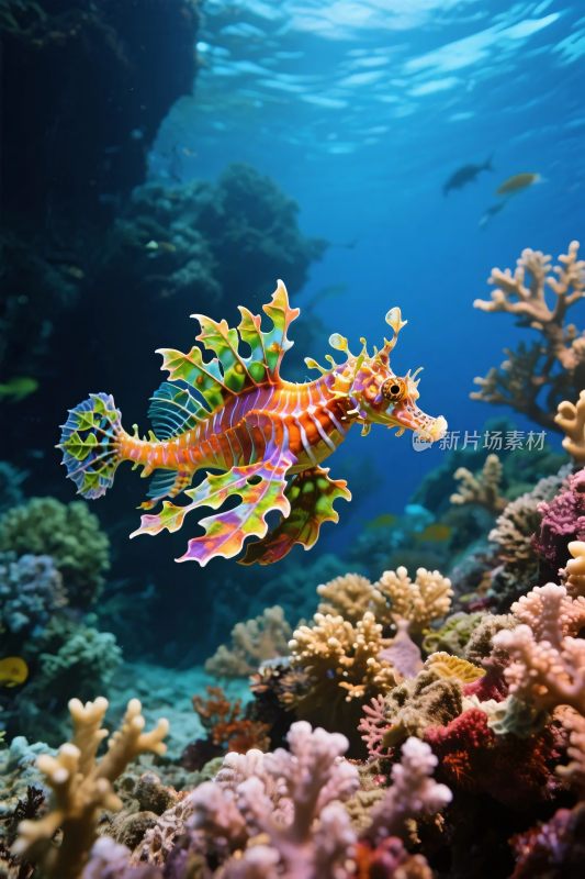 海洋海马珊瑚图