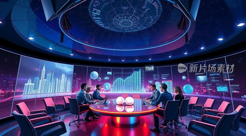 未来城市会议室会议讨论