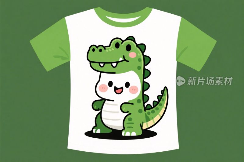 可爱鳄鱼卡通恤插画