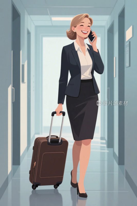 商务女性办公插画