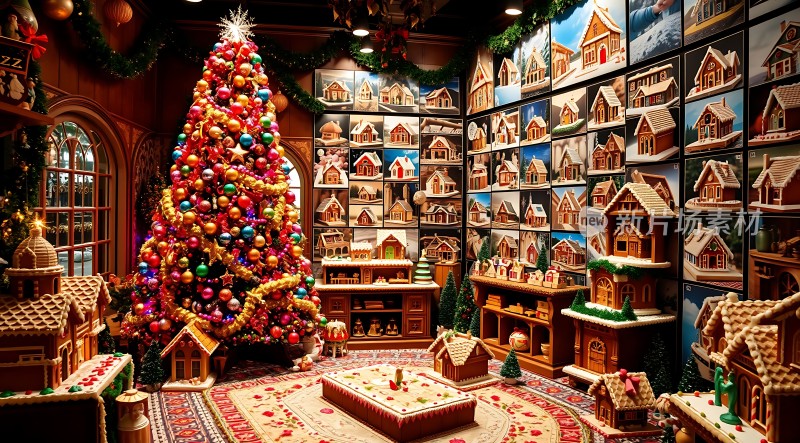 圣诞树下的温馨小屋