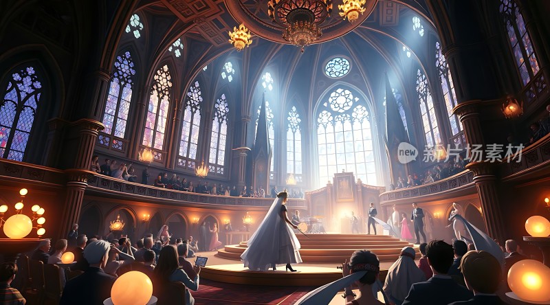 华丽舞会上的优雅身影