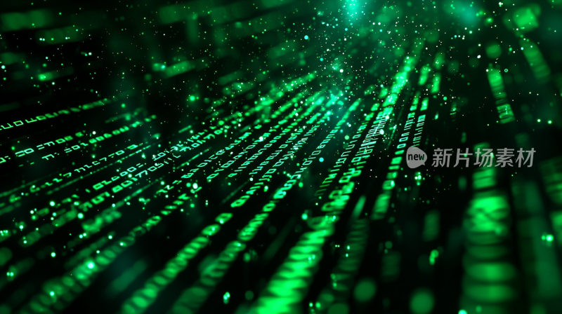 黑客帝国绿色数字数据矩阵背景