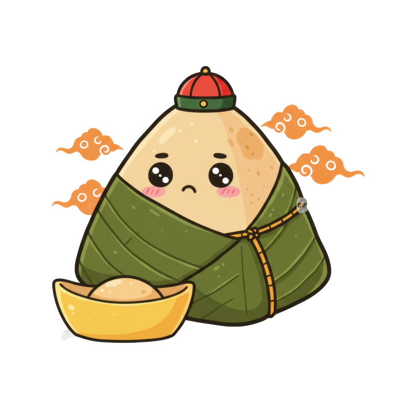可爱的端午节卡通粽子免扣元素