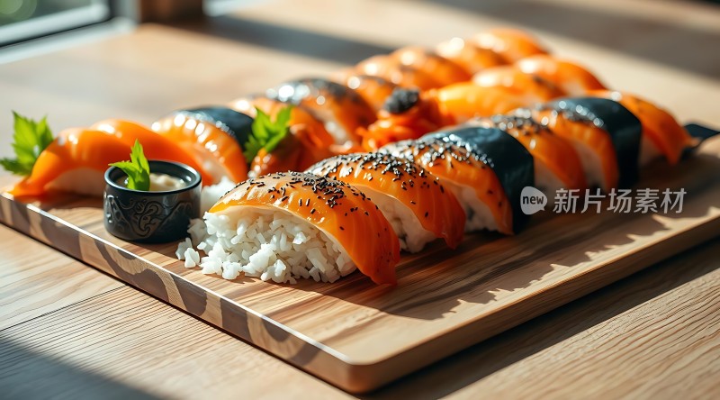 阳光下的美味寿司大餐