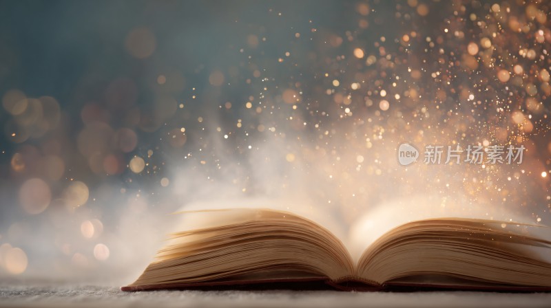 翻开的奇幻书籍画面