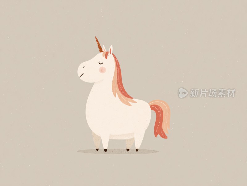 可爱卡通独角兽插画