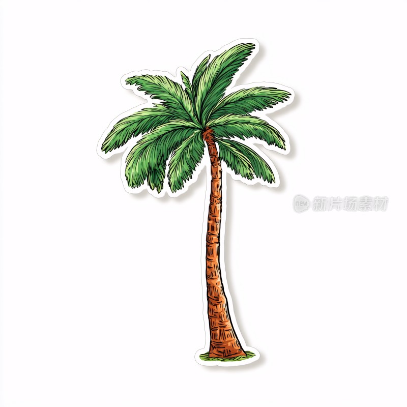 手绘椰子树插画