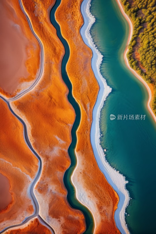 欣赏河流和河床的景色森林高清风景图片