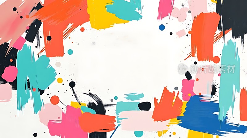 多彩笔触艺术画框
