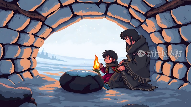 雪地里的温馨时刻