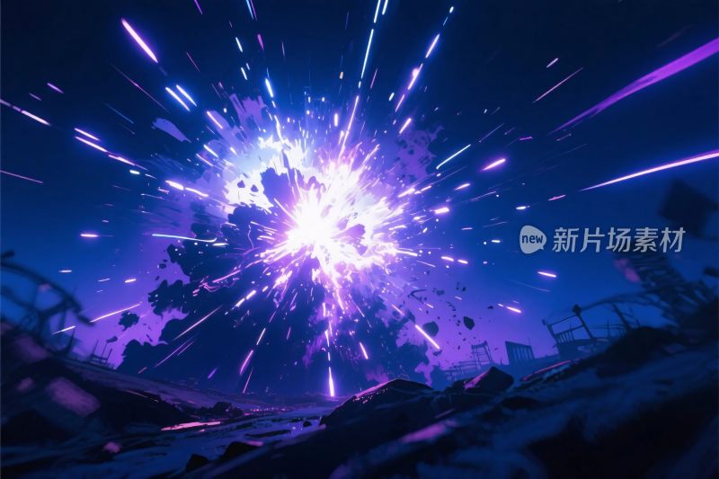 科幻光效爆炸插画