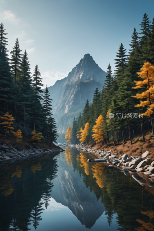 树木高山清风景插图片