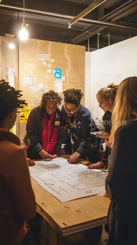 团队协作共同探讨设计方案