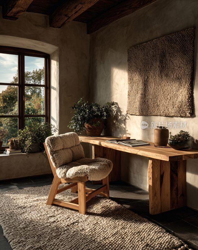 温馨自然风室内角落场景