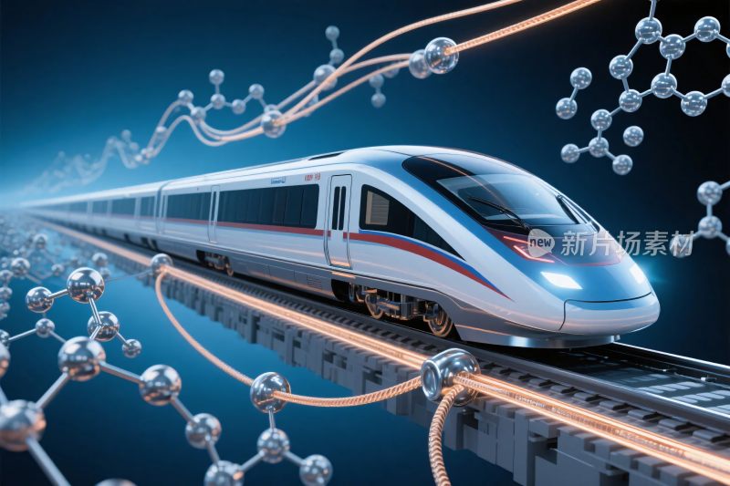 高速列车与科技元素画面