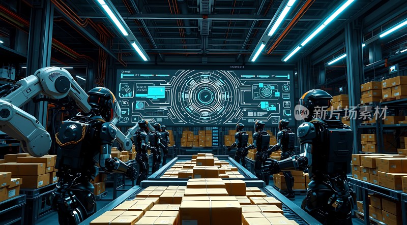 智能仓库机器人协作搬运货物