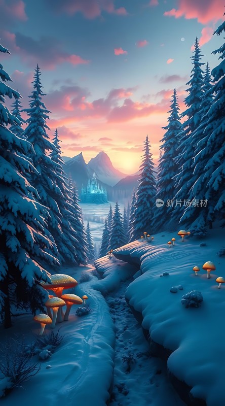 雪林秘境梦幻城堡