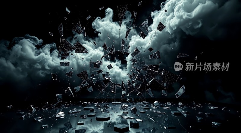 破碎玻璃与乌云