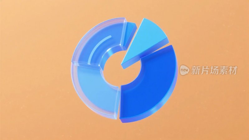 蓝色环形图表插画