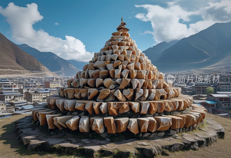 玉树嘛呢石堆风光