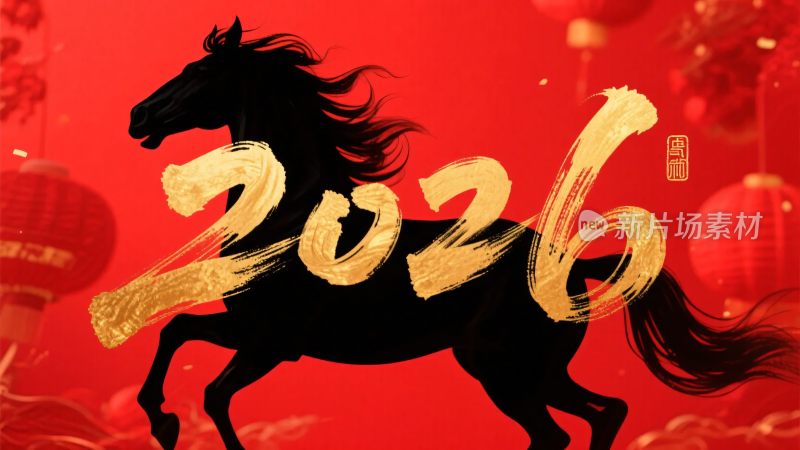 年马主题新年画面