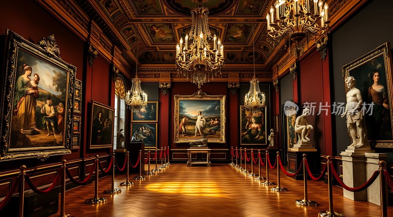 艺术殿堂经典画作与雕塑共舞