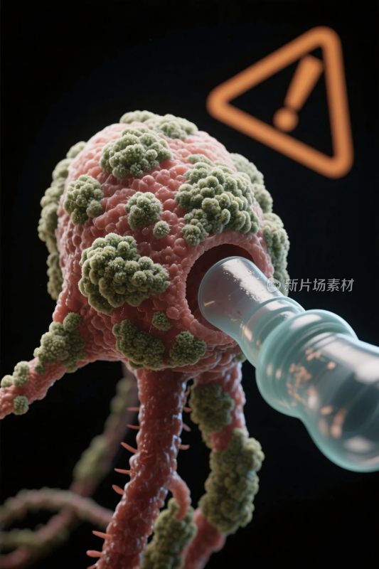 微生物注射警示科学插画