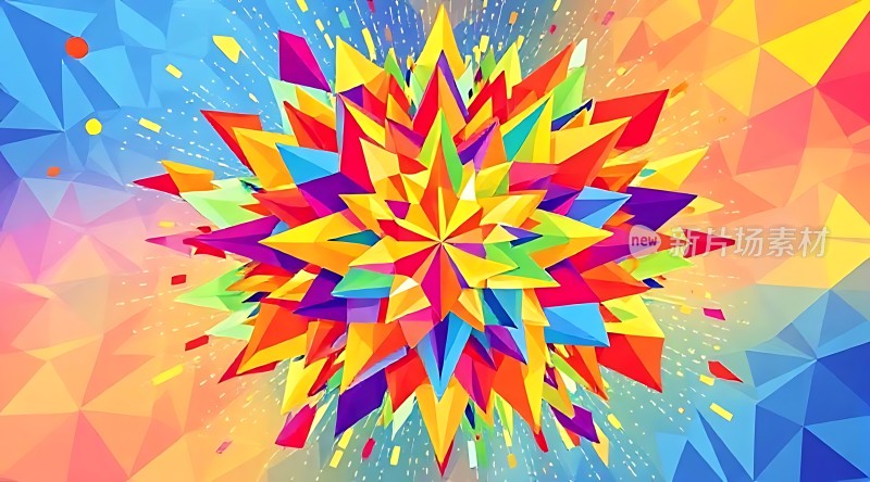 五彩斑斓的几何星形爆炸图