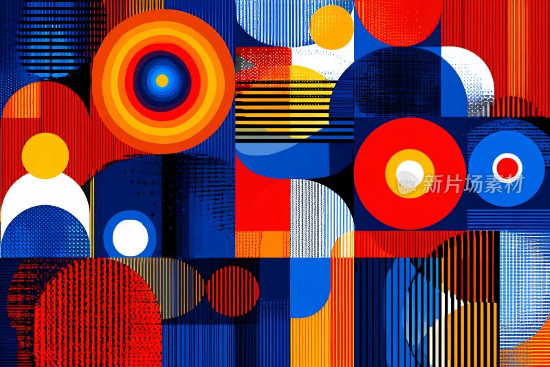 多彩几何图案插画