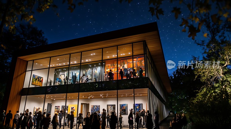 现代艺术馆之夜星光与艺术的交织