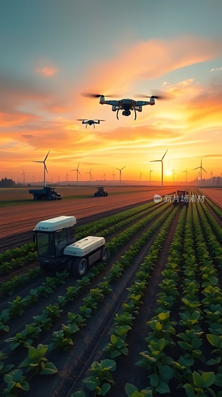 科技助力农业未来智能机械与无人机协同作业描绘现代农业画卷
