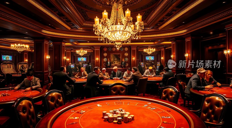 豪华赌场金碧辉煌玩家们专注博弈