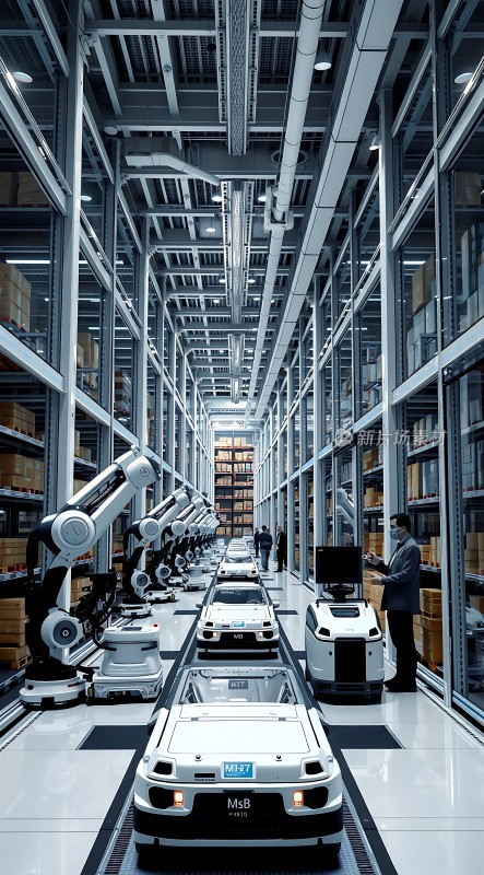 智能仓储物流中心机器人协作搬运货物高效自动化作业