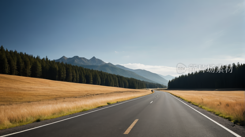 空旷公路高清风景图片