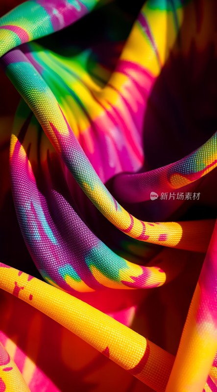 多彩交织的绚丽布料