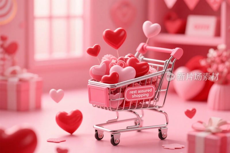 情人节爱心购物车场景