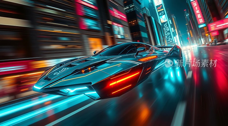 赛博朋克之夜未来座驾疾驰
