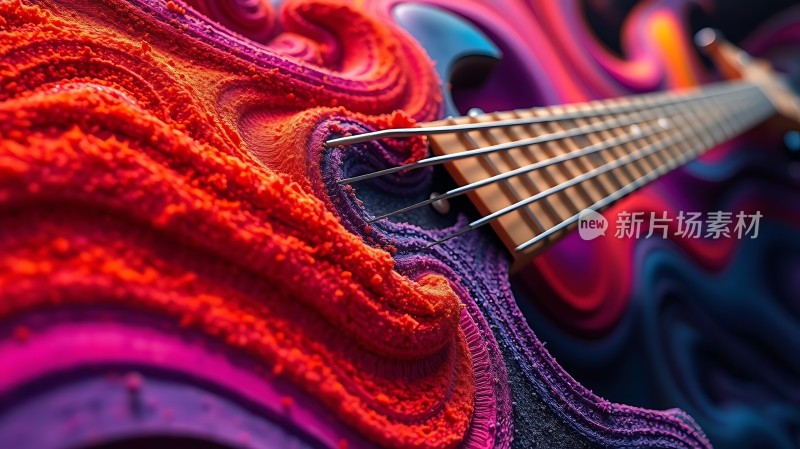 彩色吉他弦乐艺术