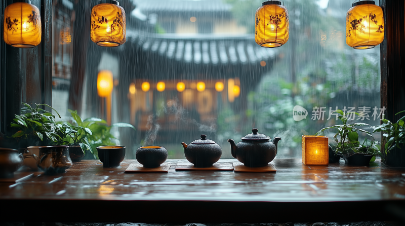 茶11雨中茶室