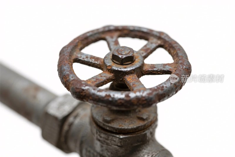 生锈阀门手轮特写